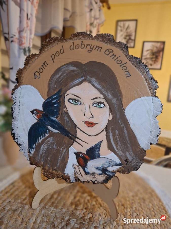 Obraz malowany ręcznie na plastrze brzozy Strzyżów