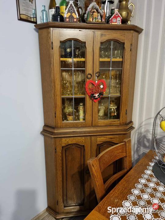 Witryna narożna dwuczęściowa nakładana dąb Kowalewo Pomorskie sprzedam