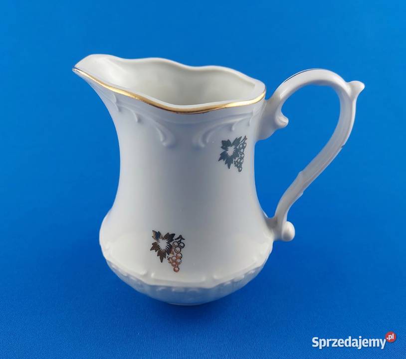 Zestaw kawowy Włocławek (porcelana, mlecznik, spodek, PRL)