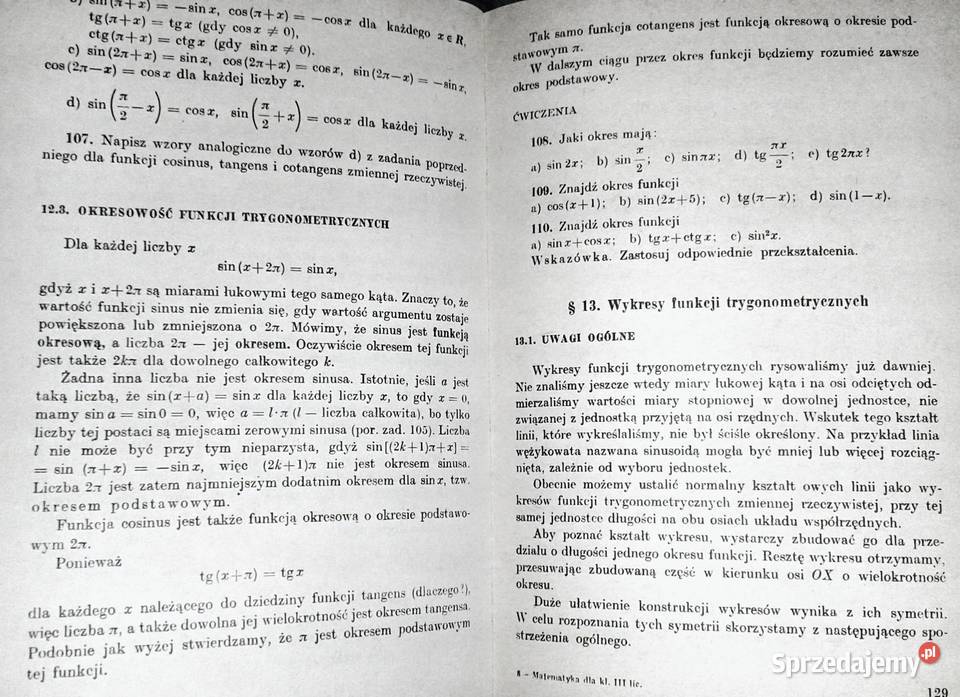 Matematyka kl 3 LO Stefan Straszewicz