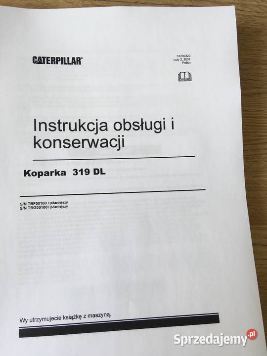dtr instrukcja obsługi koparka caterpillar 319 zachodniopomorskie Szczecin