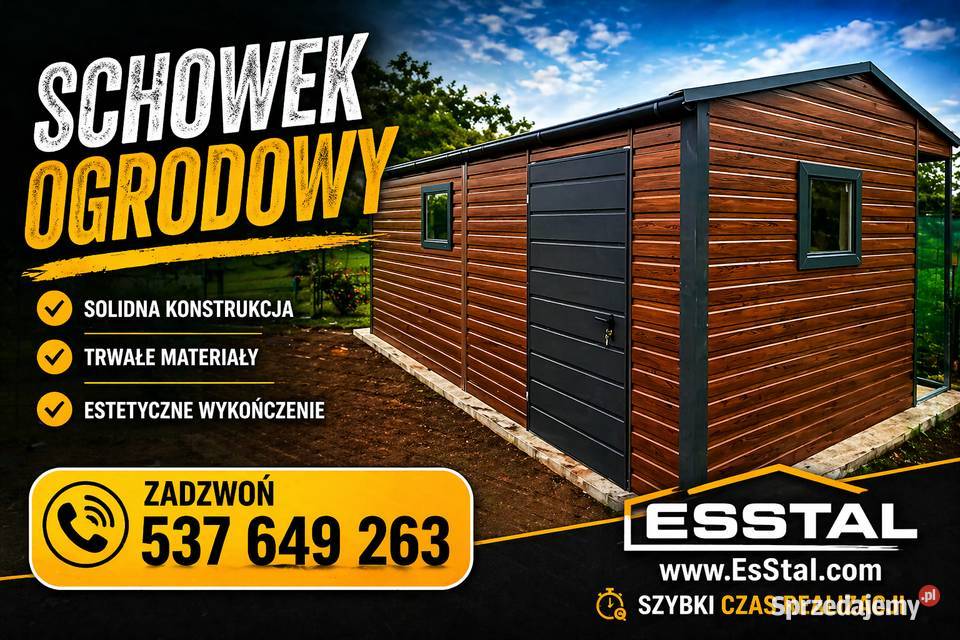 Garaż Blaszany Drewnopodobny z Zadaszeniem Oława