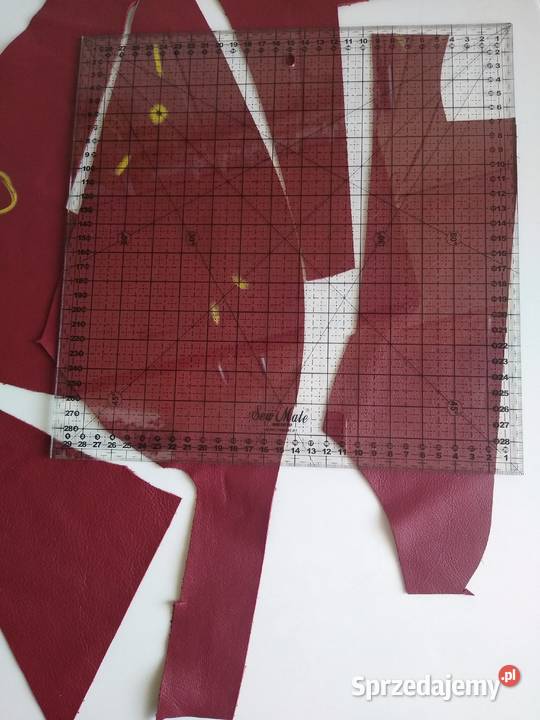 Skóra 140 g Licowa Włoska Czerwony Ciemny Cienka Gdańsk