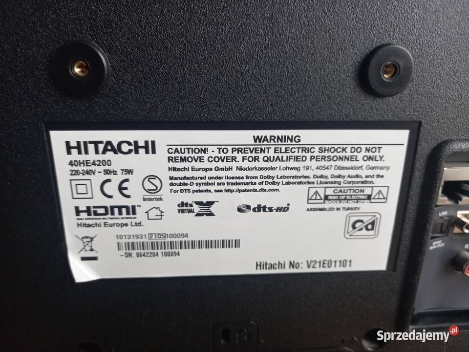 Telewizor LED Hitachi 40HE4200 40 Full HD Staszów sprzedam