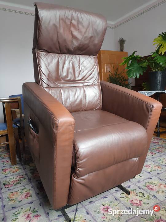 Fotel skórzany rozkładany elektryczny na pilota Fotele Lubliniec