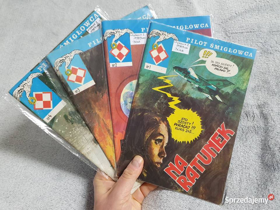 Pilot Śmigłowca zestaw 4 komiksów 2 wydanie 1989 Gdynia