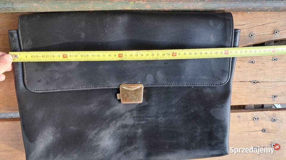 Stara skórzana teczka raportówka Vintage PRL Świecie
