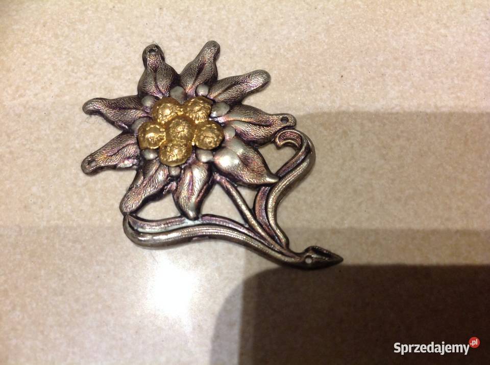 Emblemat Stalowy na Czapkę Edelweiss Gebirgsjger Nowa Sól sprzedam