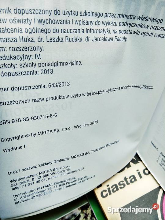Informatyka migra zakres rozszerzony mazowieckie Warszawa