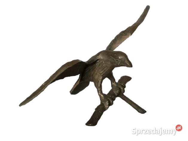 Mosiężna figurka ptaka na gałęzi Dekoracja Rzeszów