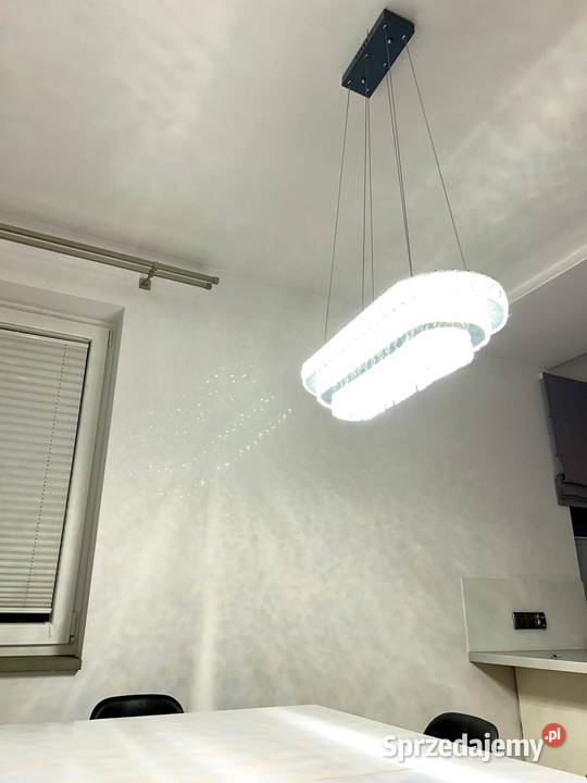 Żyrandol lampa kryształowa owalna wisząca led Warszawa