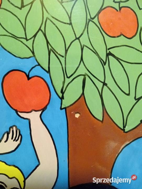 Obraz ludowy na szkle malowany Cepelia 1984 świętokrzyskie Kielce