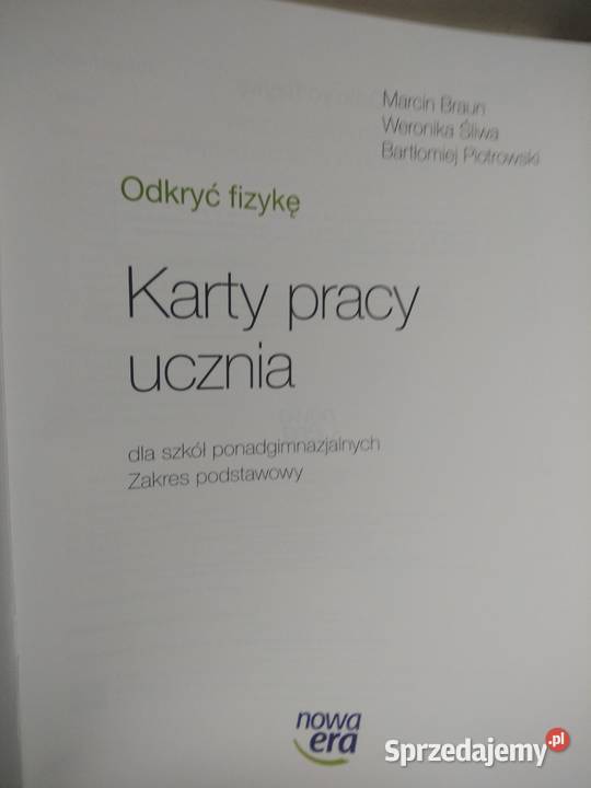Karty pracy ucznia odkryć fizykę nowa era nowe