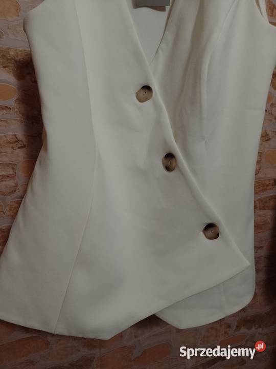 40L River Island Kremowa kamizelka ołówkowa z Kraków sprzedam