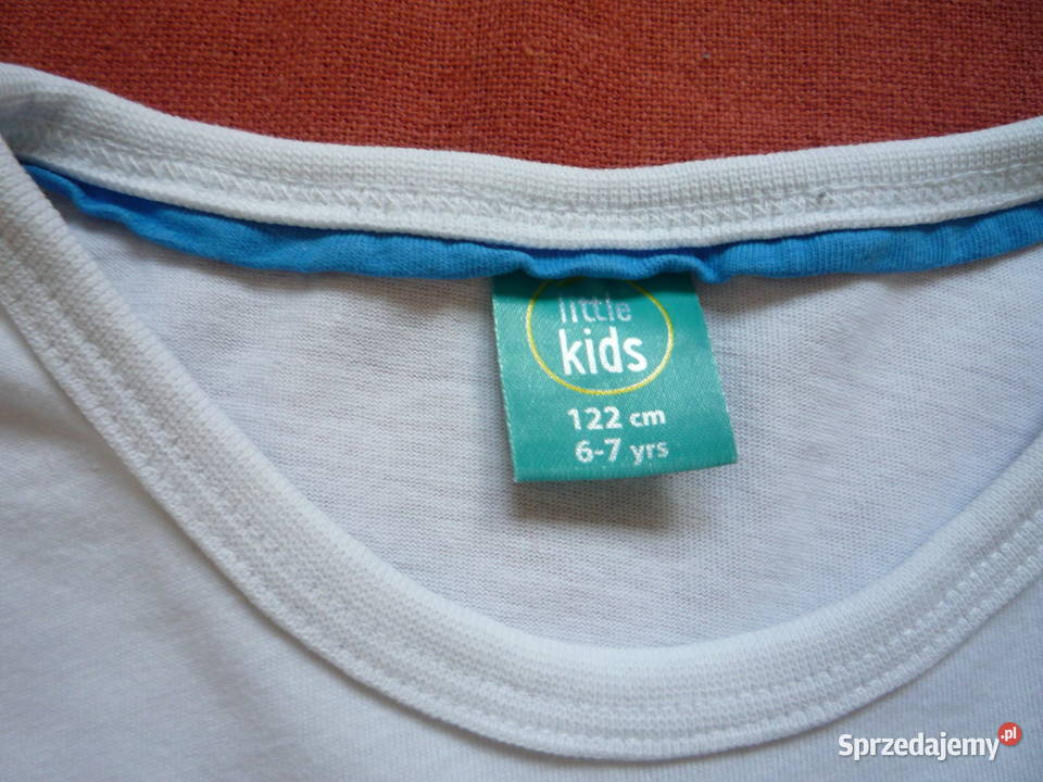 Little Kids 122 Biała koszulka z niebieskim Rozmiar 122 zachodniopomorskie Szczecin