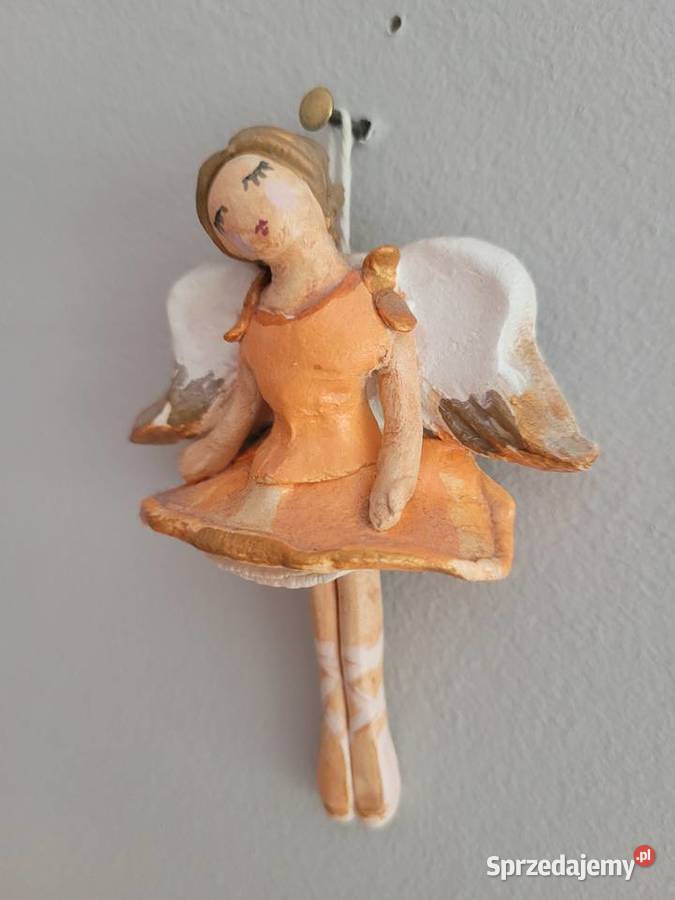 2 Anioły figurki maluchy piękne w pomarańczach Poznań
