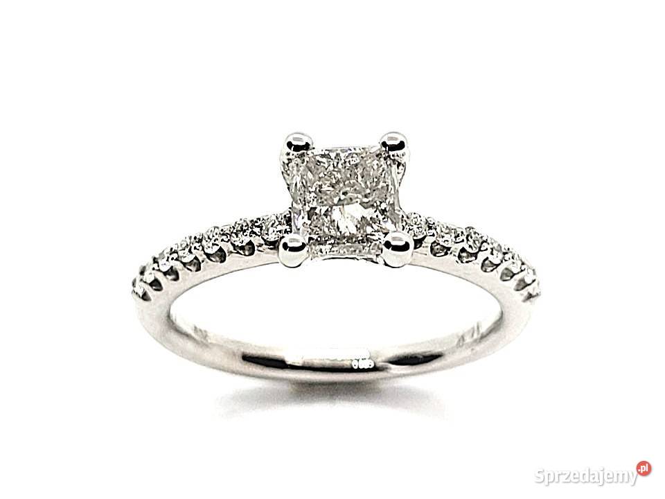Pierścionek z diamentami 116 ct białe złoto pr Pruszków