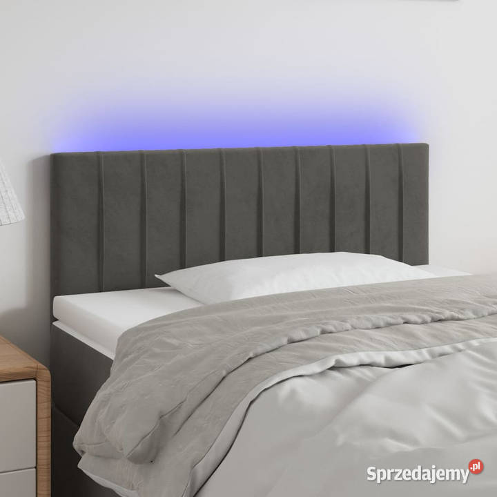 Zagłówek do łóżka z LED ciemnoszary 80x5x7888 sprzedam