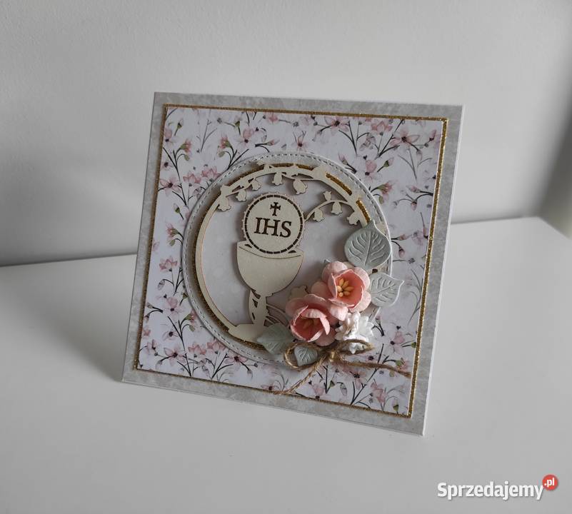 Kartka ręcznie robiona na Komunię Świętą z Rękodzieło łódzkie Łódź sprzedam