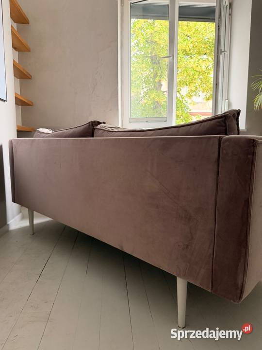 Sofa welurowa Dusty Pink glamour skandynawska Frampol