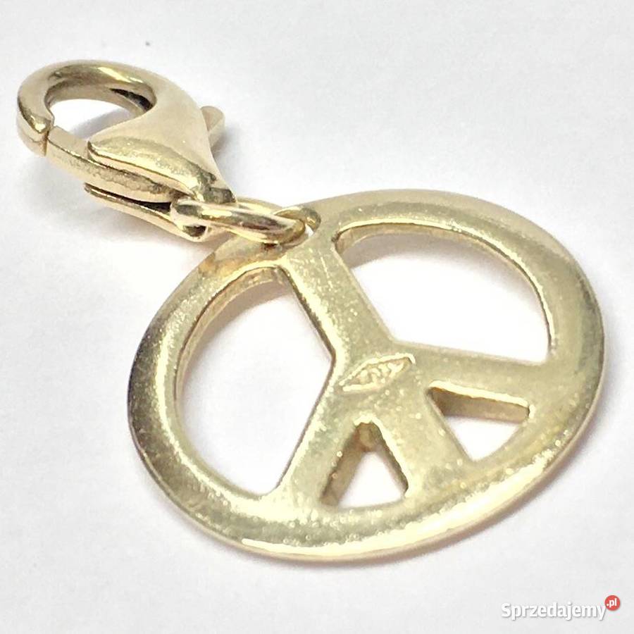 Złota ZAWIESZKA 585 14K Wisiorek PEACE symbol złoto Warszawa