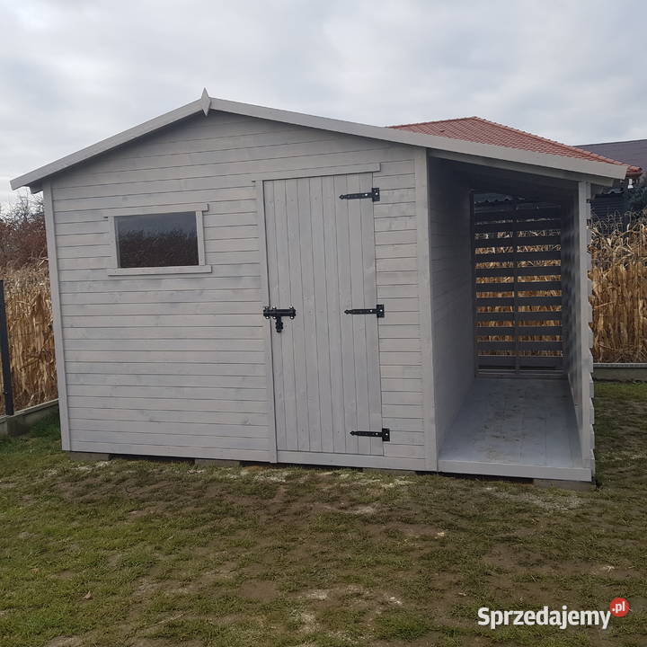 Domek ogrodowy narzędziowy z drewutnią montaż Piła
