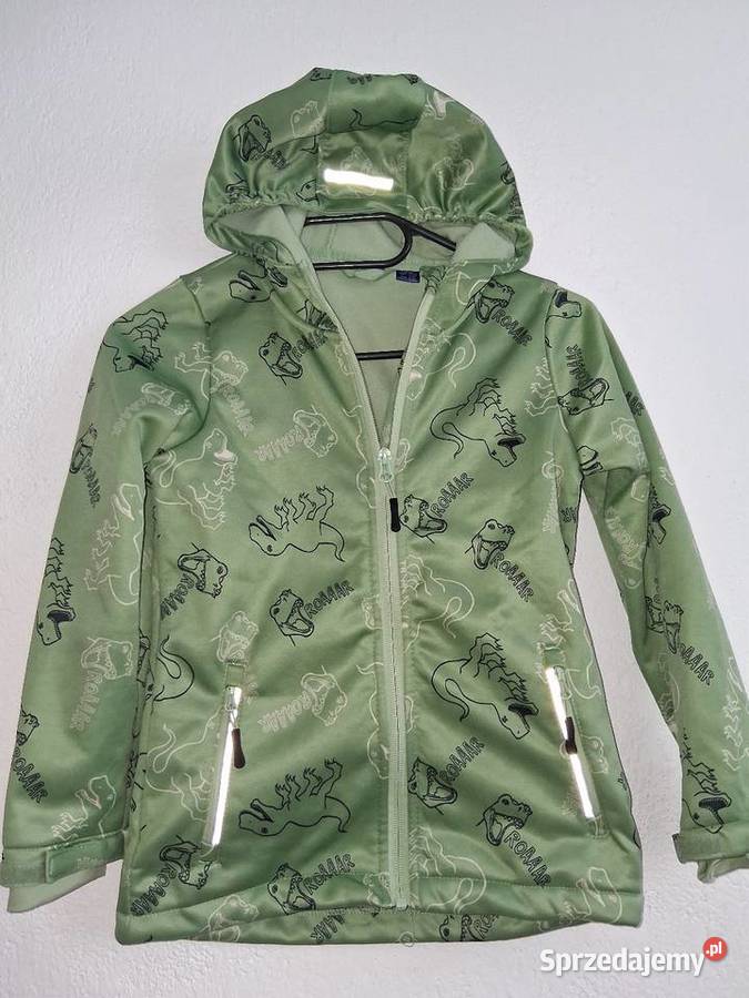 Zielona kurtka dziecięca z dinozaurami kaptur Gdynia sprzedam