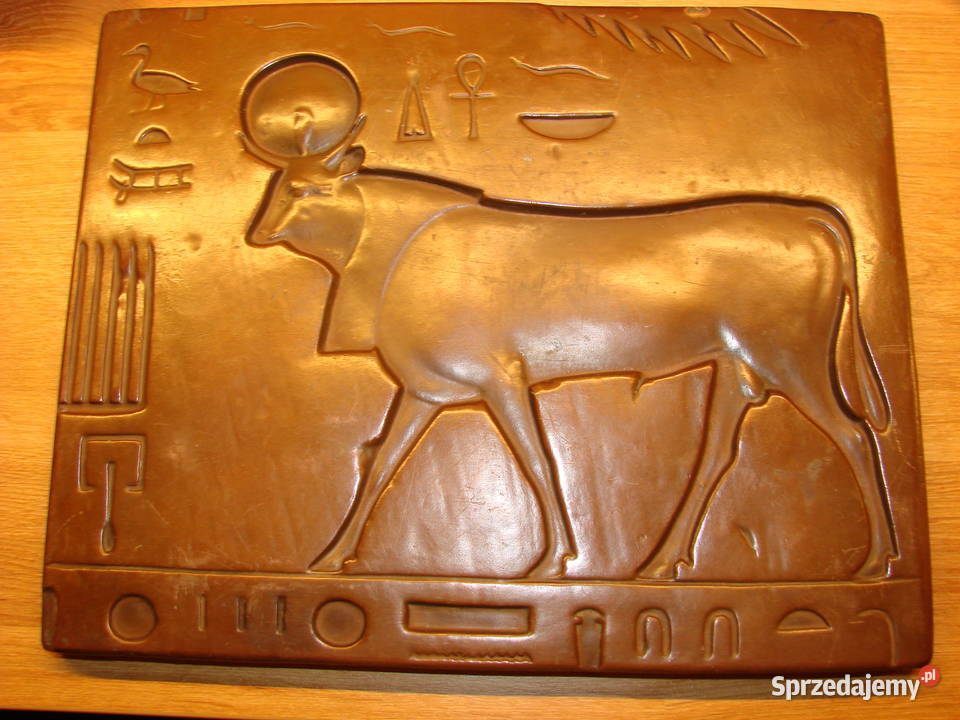 Święty byk Apis stary obraz Pozostałe Pruszcz Gdański