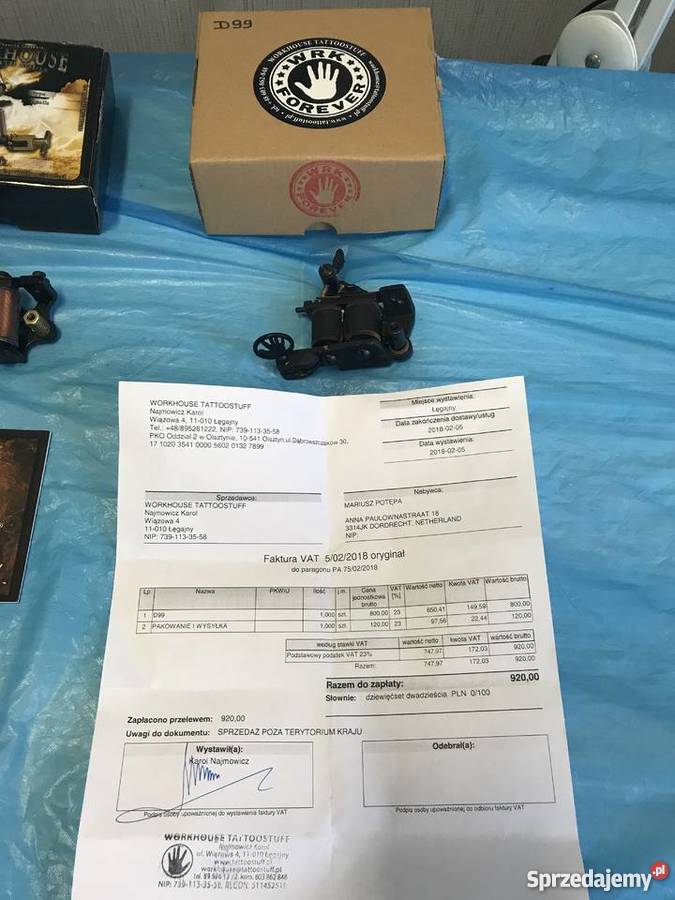 Cztery maszynki do tatuażu firmy WorkHouse Piła