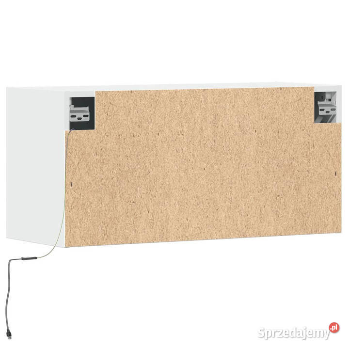 Ścienna szafka TV z LED biała 80x31x35 WM852355 RTV Warszawa