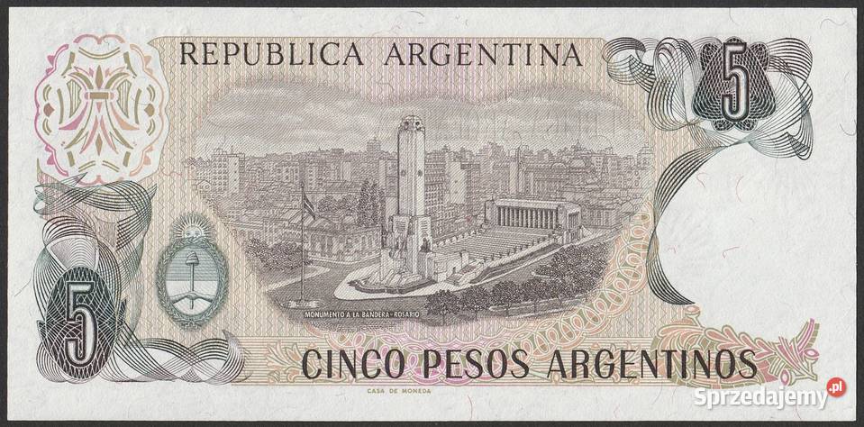 Argentyna 5 pesos 198384 stan bankowy UNC Łódź