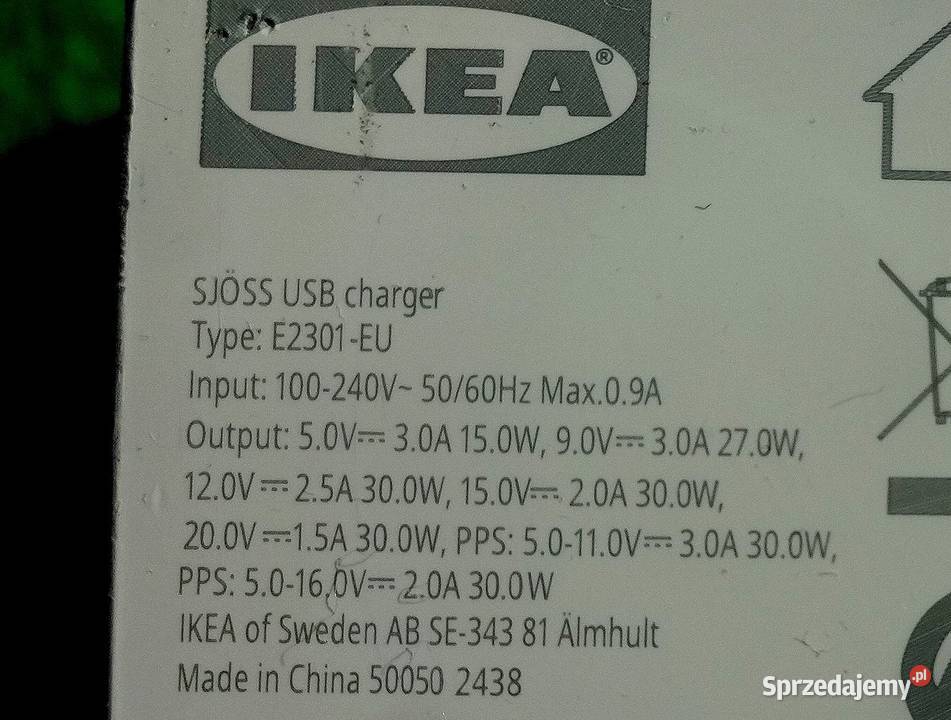 Zasilacz ładowarka IKEA E2301EU 5v 9v 12v 15v zachodniopomorskie Szczecin