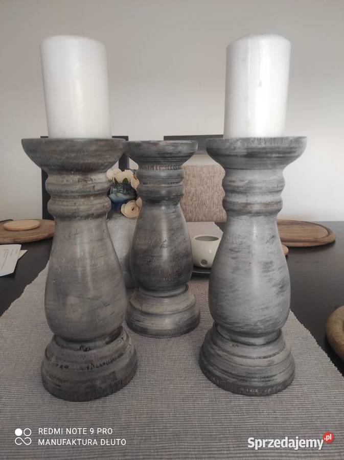 Świeczniki drewniane toczone ręcznie Styl