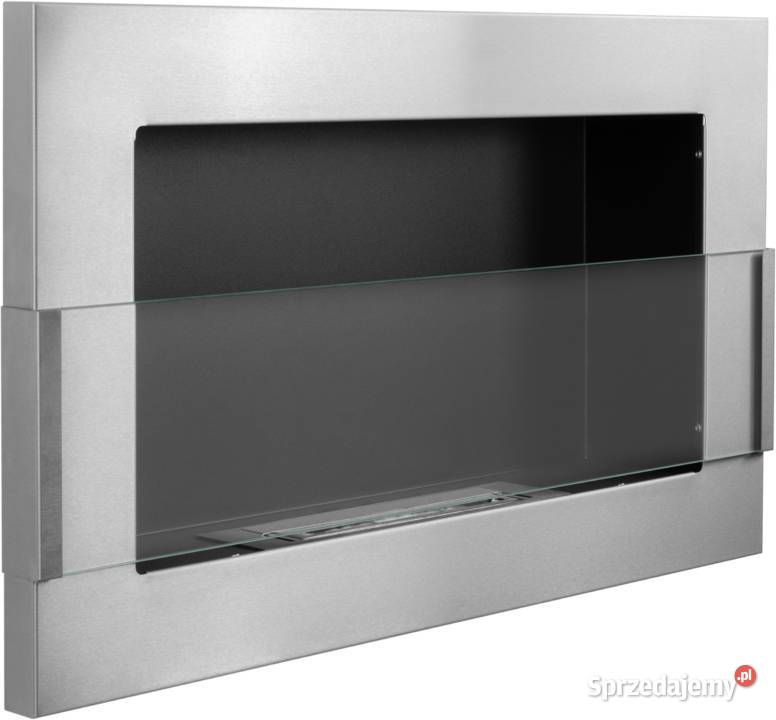 Biokominek wiszący z szybą 650x400 inox Warka