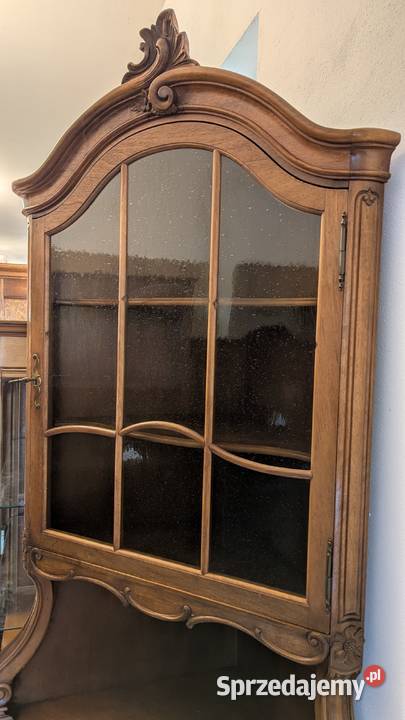 piękna narożna witryna ludwikowska orzech sklep Meble Dąbrowa Górnicza sprzedam