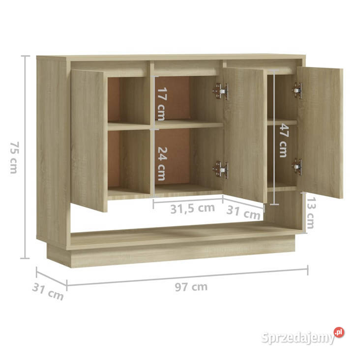 Szafka dąb sonoma 97x31x75 materiał