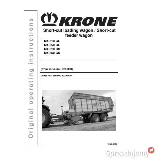 KRONE 5xlr 6xlr mx 310gl 350gl 310gd 350gd Pozostałe