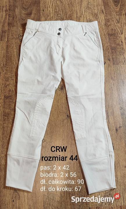 CRW damskie białe bryczesy rozmiar 44 elastyczne Jasień