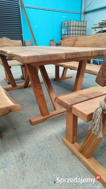 Meble ogrodowe tarasowe dąb biesiadne masywne