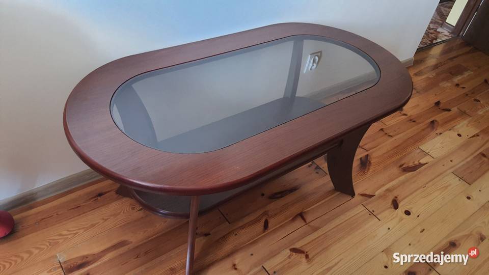 Ława stolik kawowy z szybą i półką zadbany Lublin