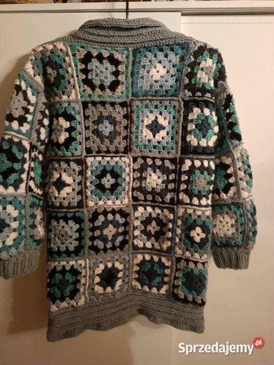 Kardigan z kwadratów na szydełku Swetry i golfy Lublin