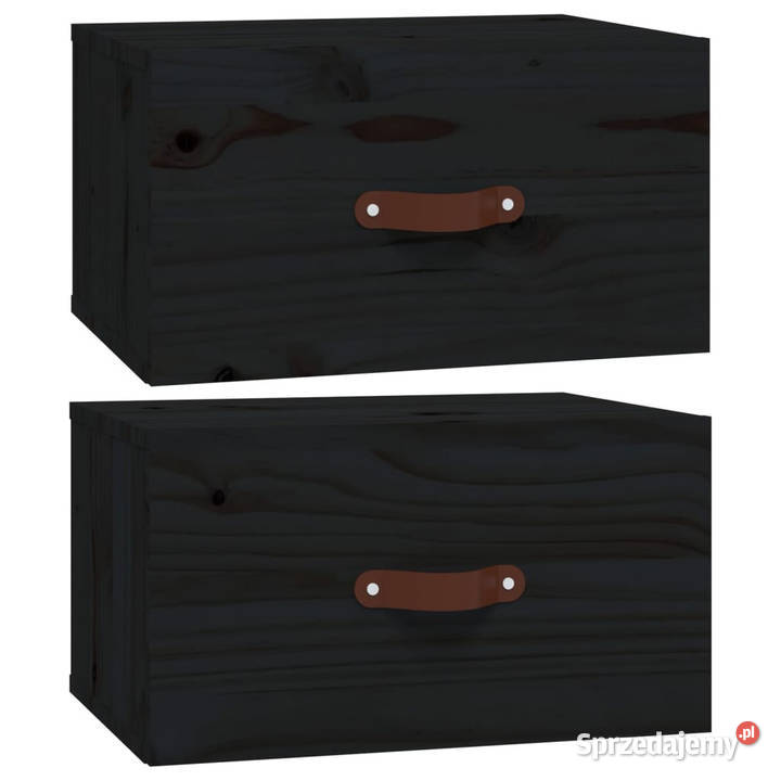 Szafki nocne wiszące 2 40x295x22 czarne WM820995 Warszawa
