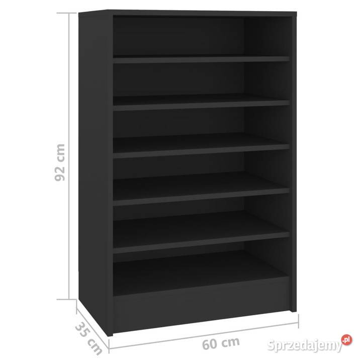 Szafka na buty czarna 60x35x92 materiał