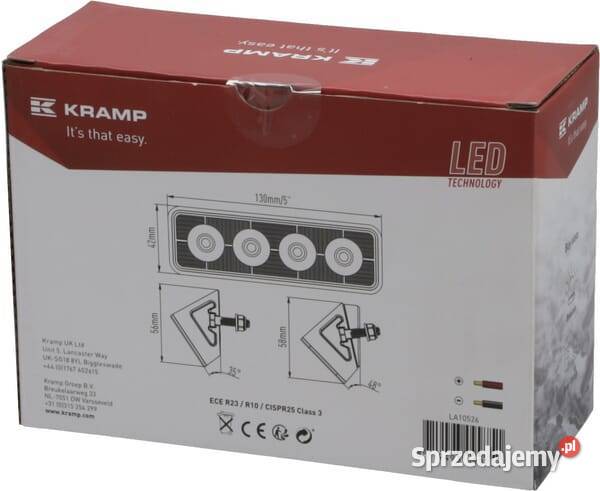 Lampa robocza LED prostokątna 24W 2800lm 936V Kamionna