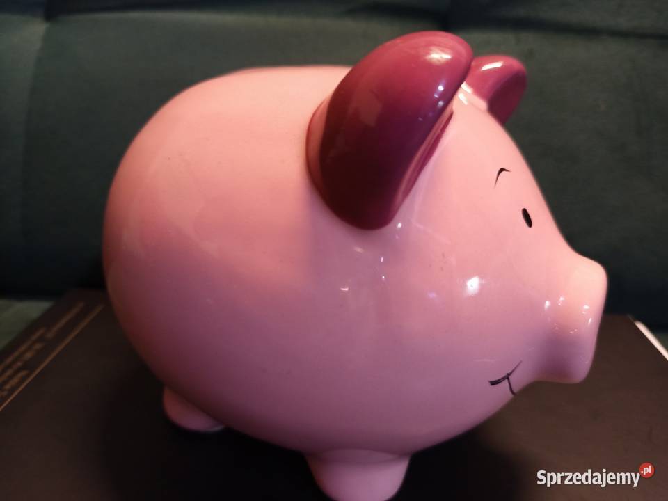 Urocz ceramiczna skarbonka różowej świnki gumową Warszawa sprzedam