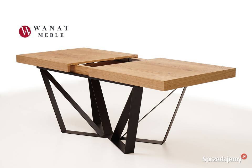 Stół rozkładany Dąb Nogi Stalowe Czarne 200x100 200cm Katowice