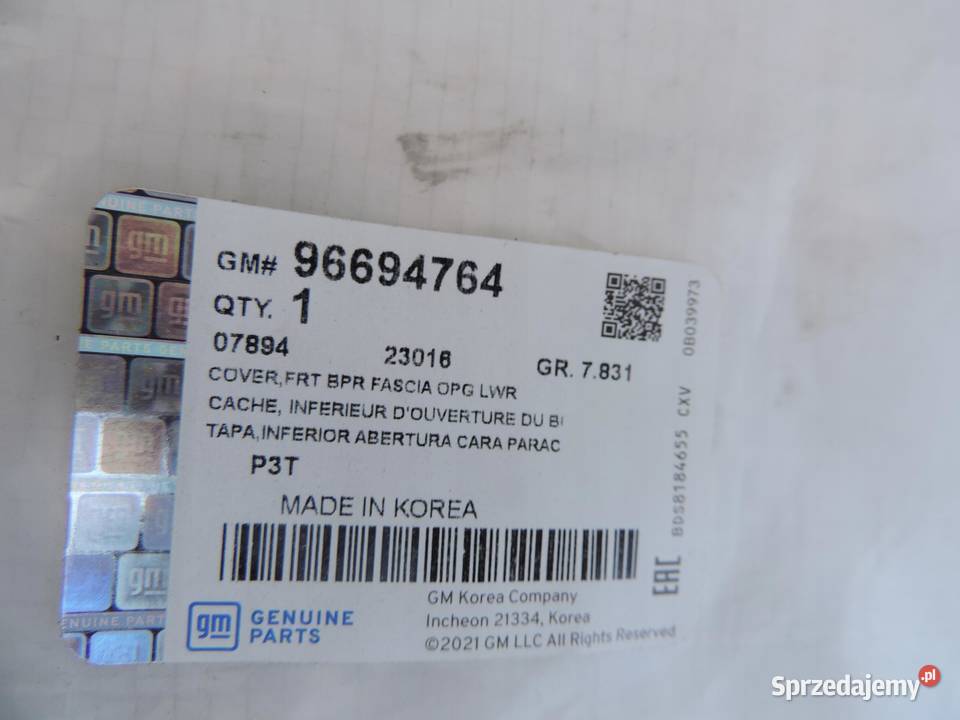 RAMKA ATRAPY CHEVROLET AVEO T300 NOWA 96694764 sprzedam