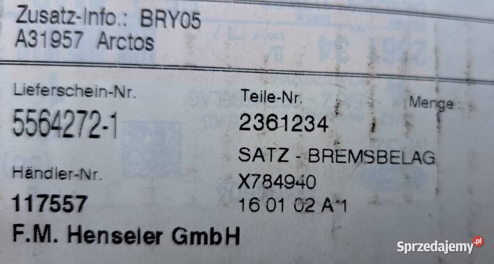 Klocki Hamulcowe Przód FORD TransitTourneo Klocki hamulcowe sprzedam