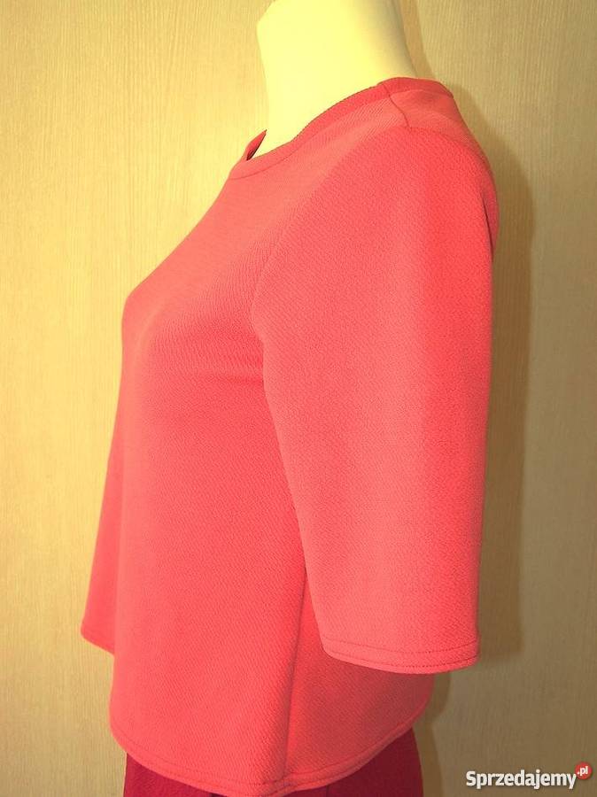 Bluzka Look Pudełkowa Koralowa Wytłaczana S podlaskie Łomża