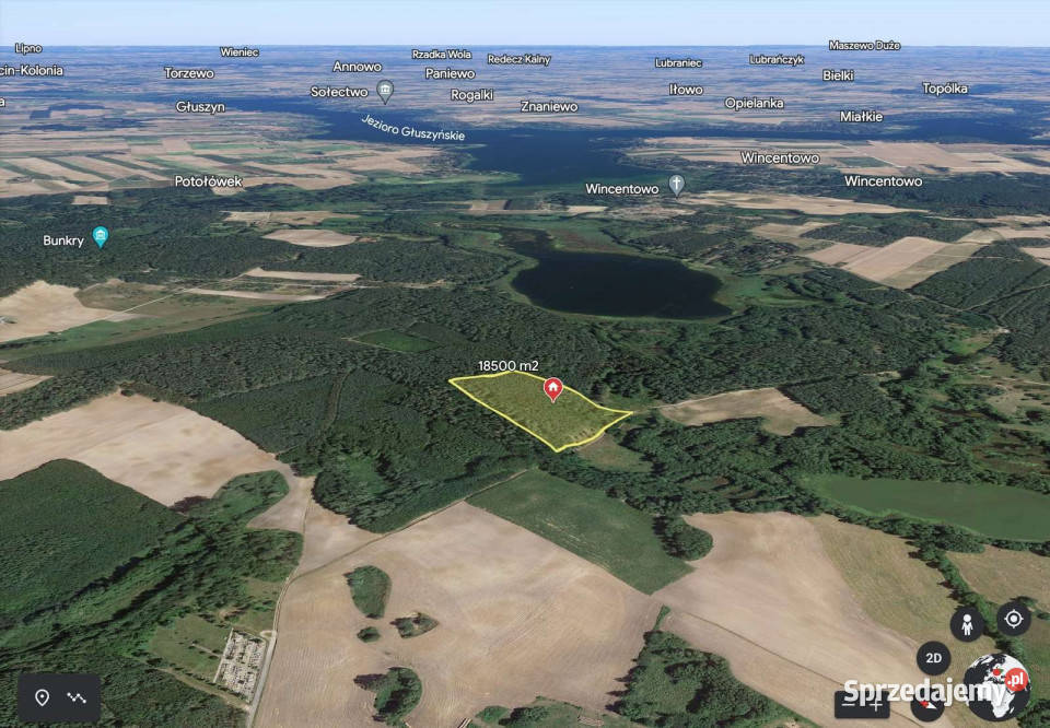 Działka z linią brzegową jeziora rolna sprzedam